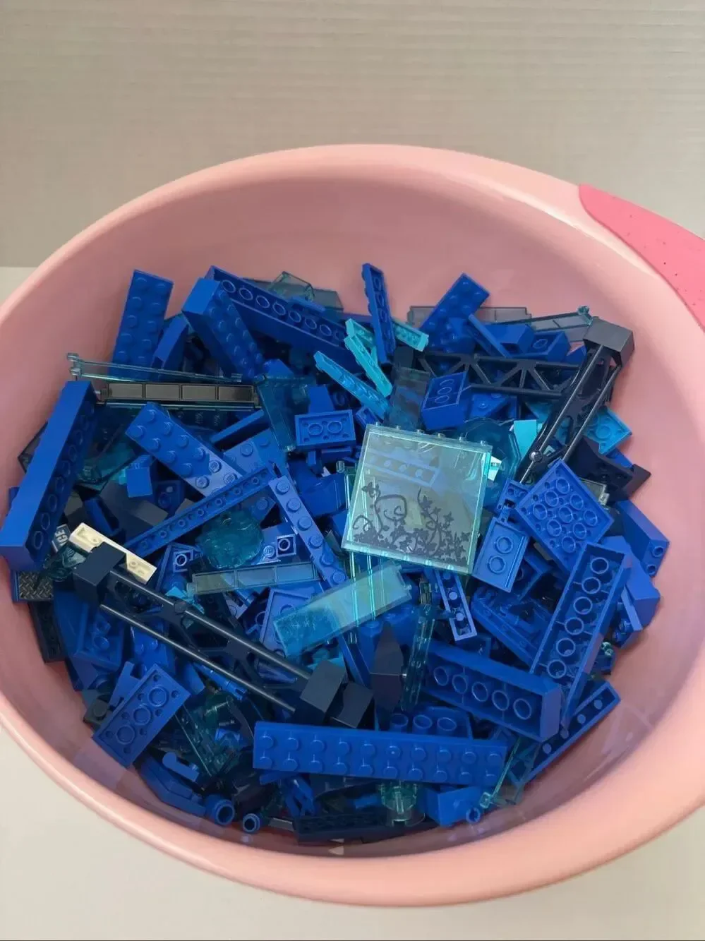 LEGO Various Shades of Blue Assorted Bricks Parts Bulk Washed 2 lbs 2.5 oz Bag